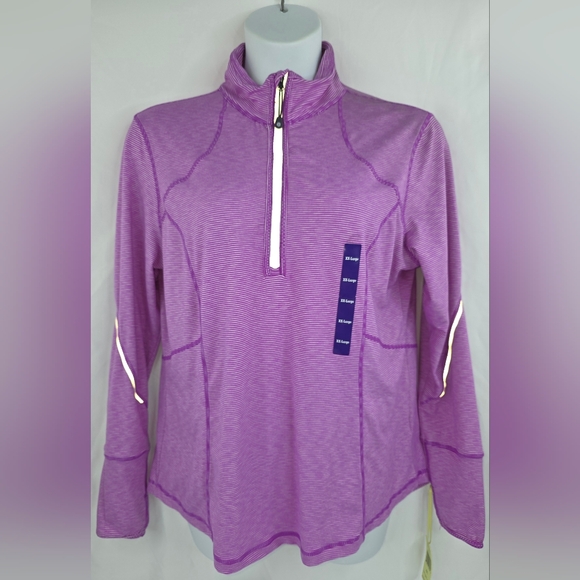 Tangerine Tops - Tangerine Purple Quarter-Zip Active Pullover Size XXL NWT T-3376